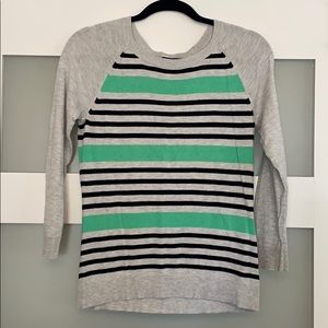 Striped cardigan sweater grey navy blue
